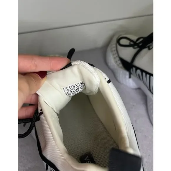 MonnaLisa Trainers Designer Shoe White w/ Black (Great Condition) Women's US 7.5 - Picture 7 of 7